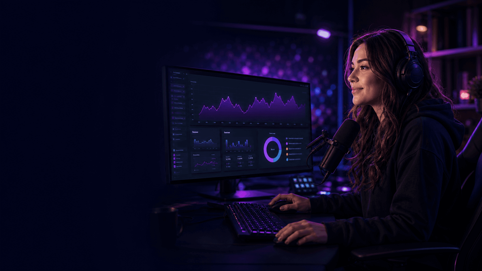 Creator reviewing her Stream Rituals analytics dashboard